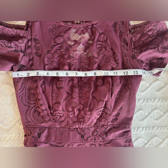 Altar’d State Mauve Lacey Nylon & Polyester Mid length Dress Women’s size XS - Picture 14 of 15